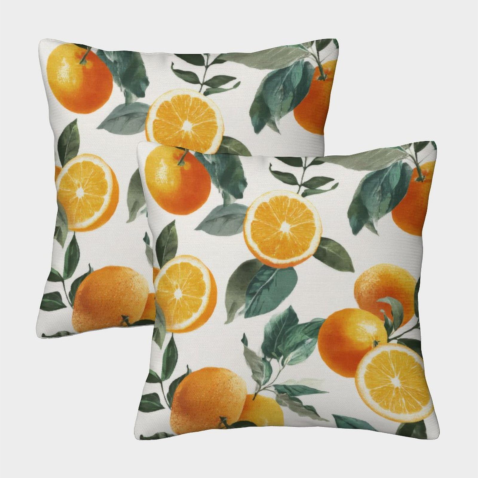 Felasbuid Style-8 Citrus Fruits—Vintage Botanical Print Pillow Covers 2 Pack Cozy Pillowcases Available All Seasons Cushion Covers With Zipper Decor For Sofa Living Room Bed Home 45X45cm