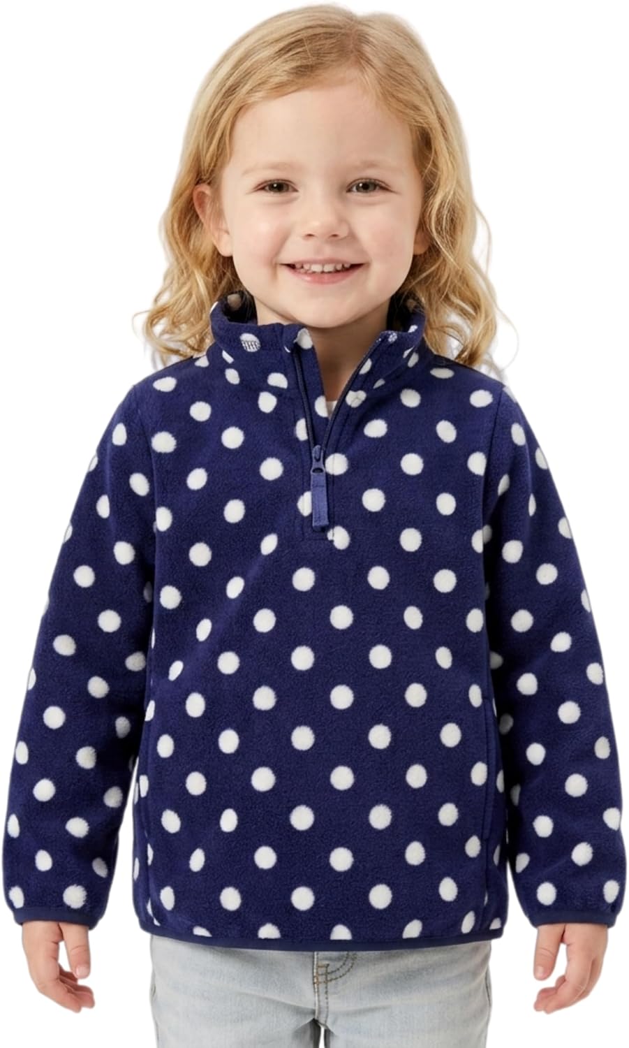 Toddler Boys Girls Fleece Quarter Zip Pullover Jacket 2-12 Years