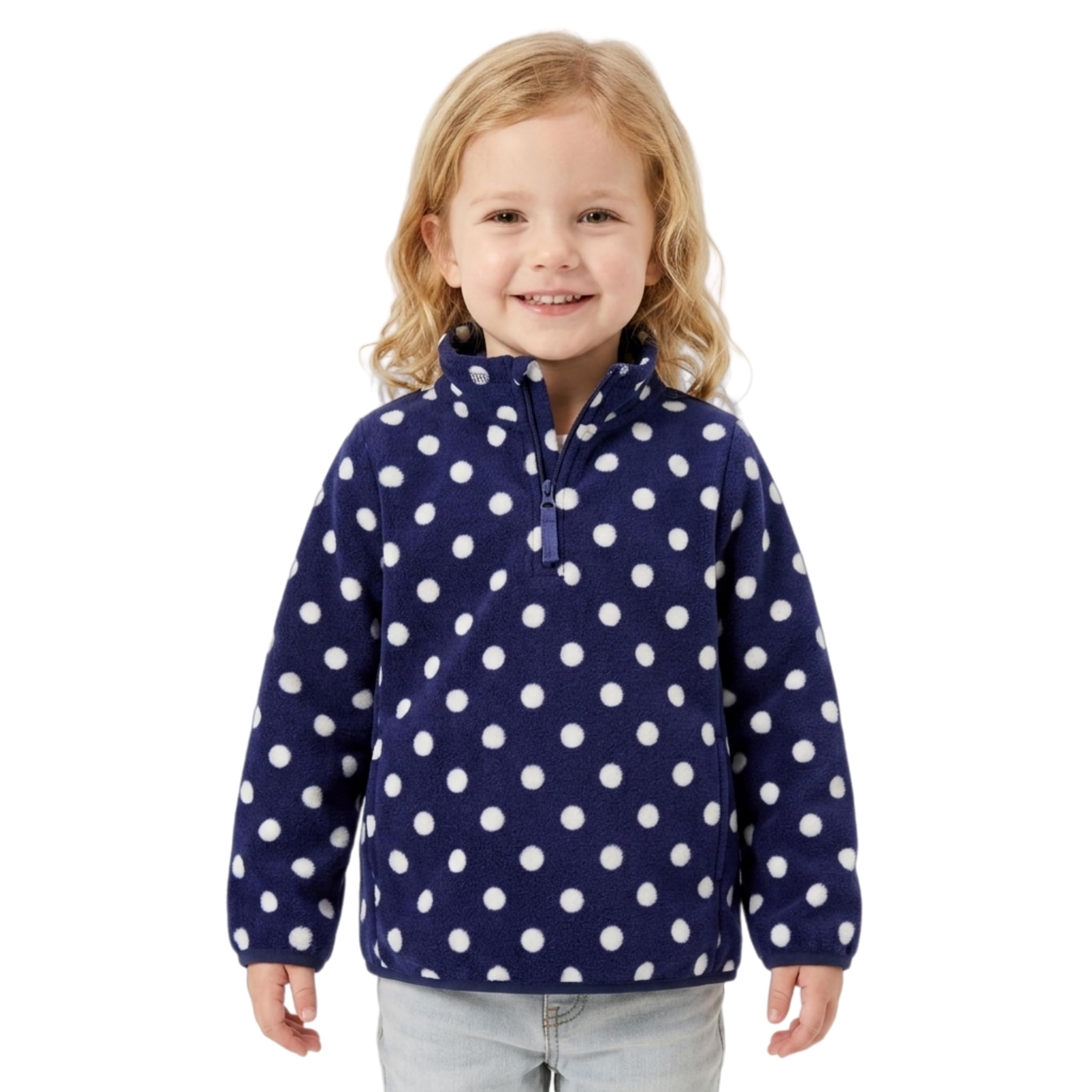 Toddler Boys Girls Fleece Quarter Zip Pullover Jacket 2-12 Years