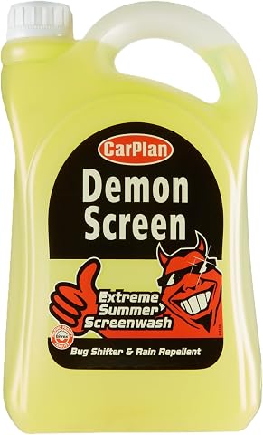 CarPlan Demon Screen, Lavavetri per parabrezza estivo estremo, Tergivetro per insetti e pioggia, 2,5 litri