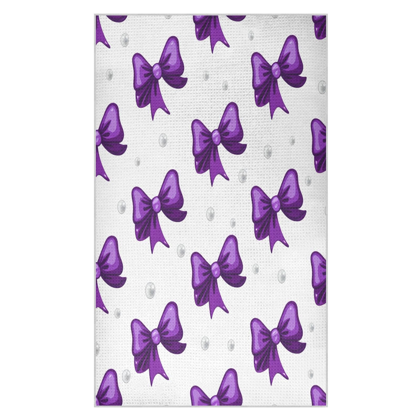 BURSTDDY Bow Kitchen Towels,Absorbent Dish Towels 2 Pack