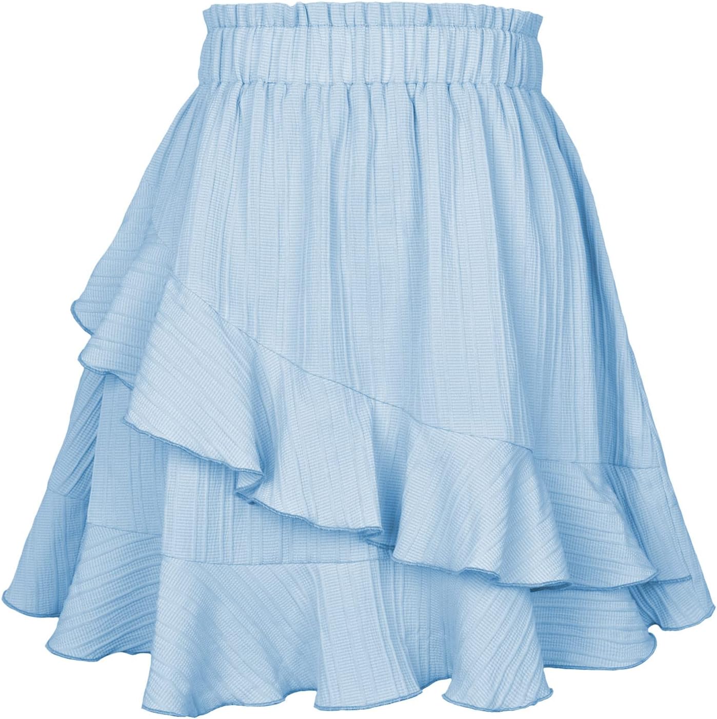 Womens Ruched Peplum High Cut Plain High Low Midi Skort Skorts for Women Chiffon Skort 2025 Y2K