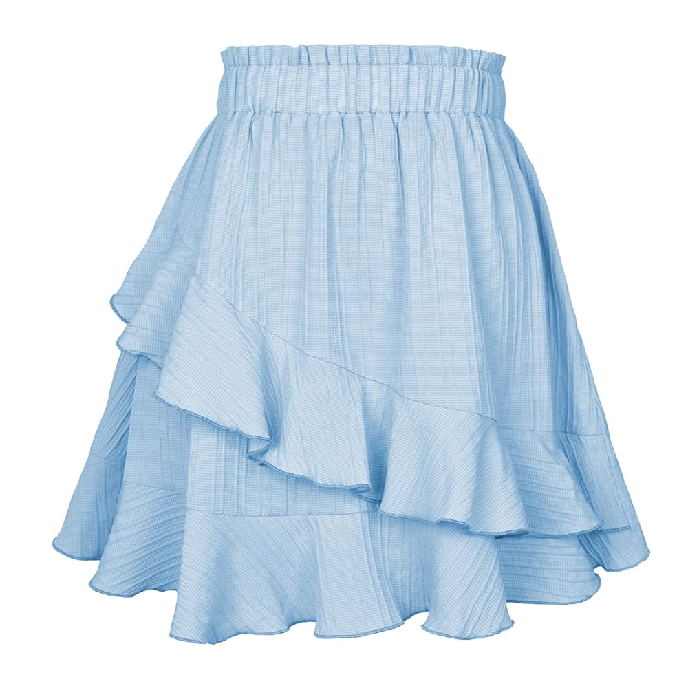 Glowny RUFFLE SKIRT 水色 S MUSINSA | GLOWNY RODEO TIERED RUFFLE SKIRT (NAVY)