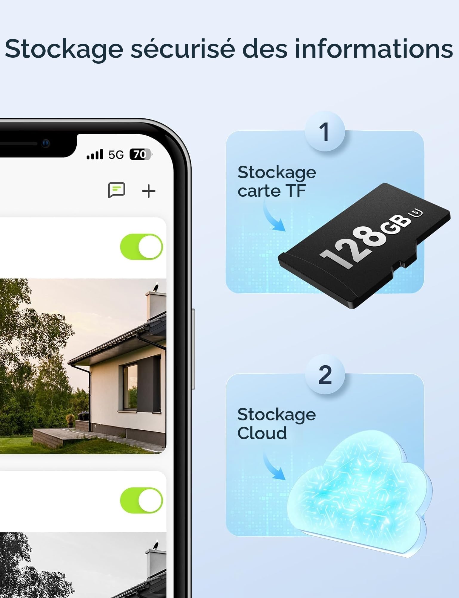 GNCC GK2 Pack de 2 Caméras de Surveillance WiFi Extérieures 1080P, PTZ 360°, Vision Nocturne en Couleur, Suivi de Mouvement, Alarme Lumineuse, Audio Bidirectionnel, Sirène, Compatible avec Alexa, IP65