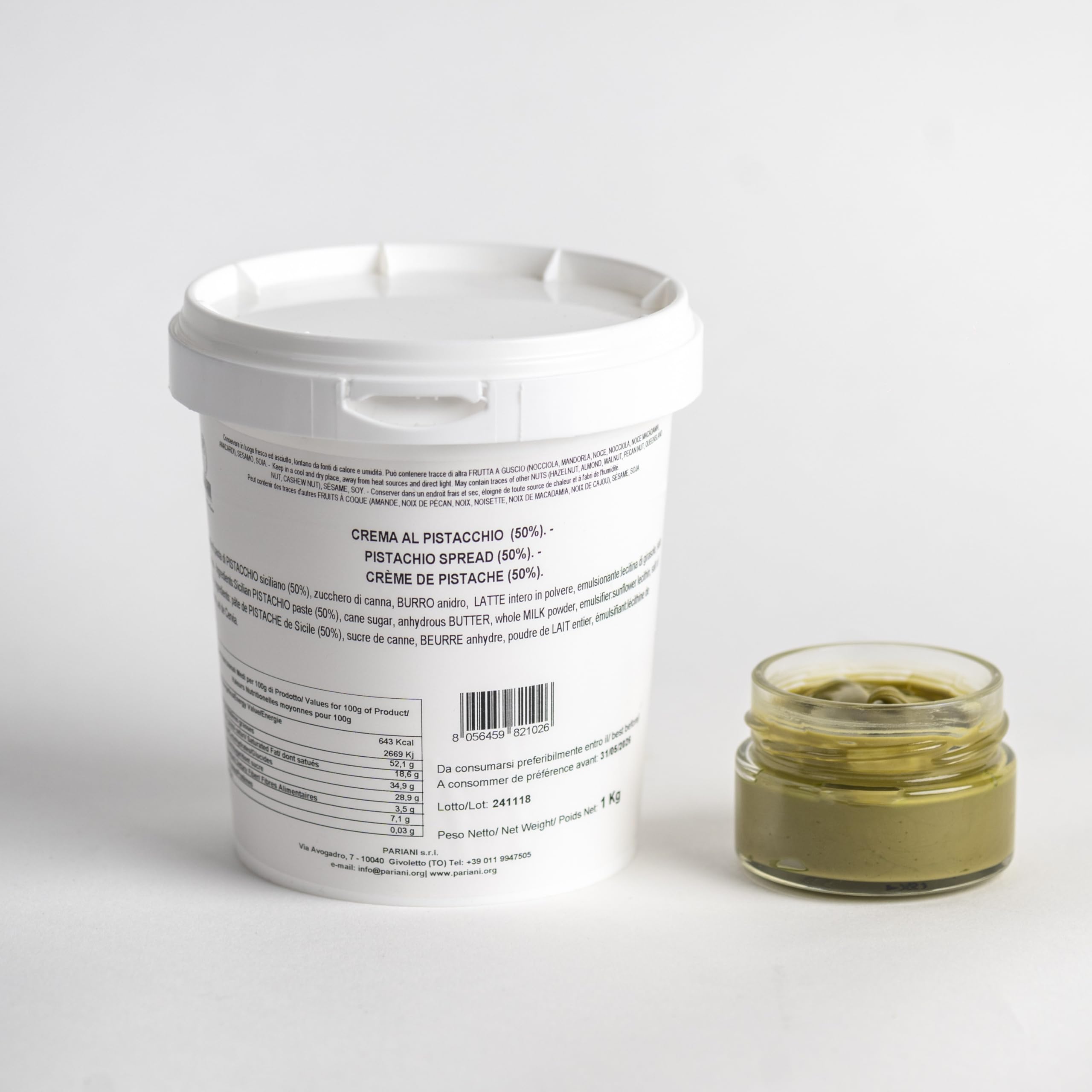 Pariani - Crema Spalmabile al Pistacchio 50%, 1Kg