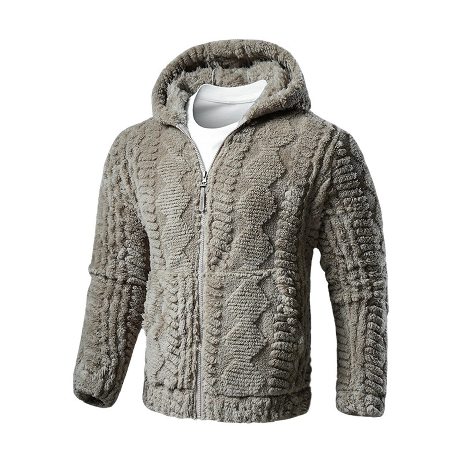 Generisch Felpa con cappuccio oversize invernale da uomo, calda e alla moda