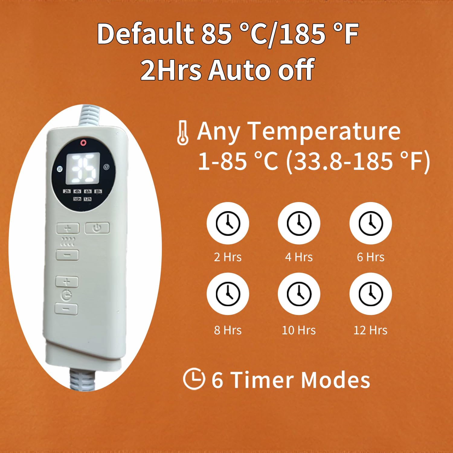 Calentamiento eléctrico, placa de calentamiento para alimentos, calentador de buffet, lámina calefactora de grafeno, temperatura ajustable y temporizador, piel sintética con revestimiento de silicona