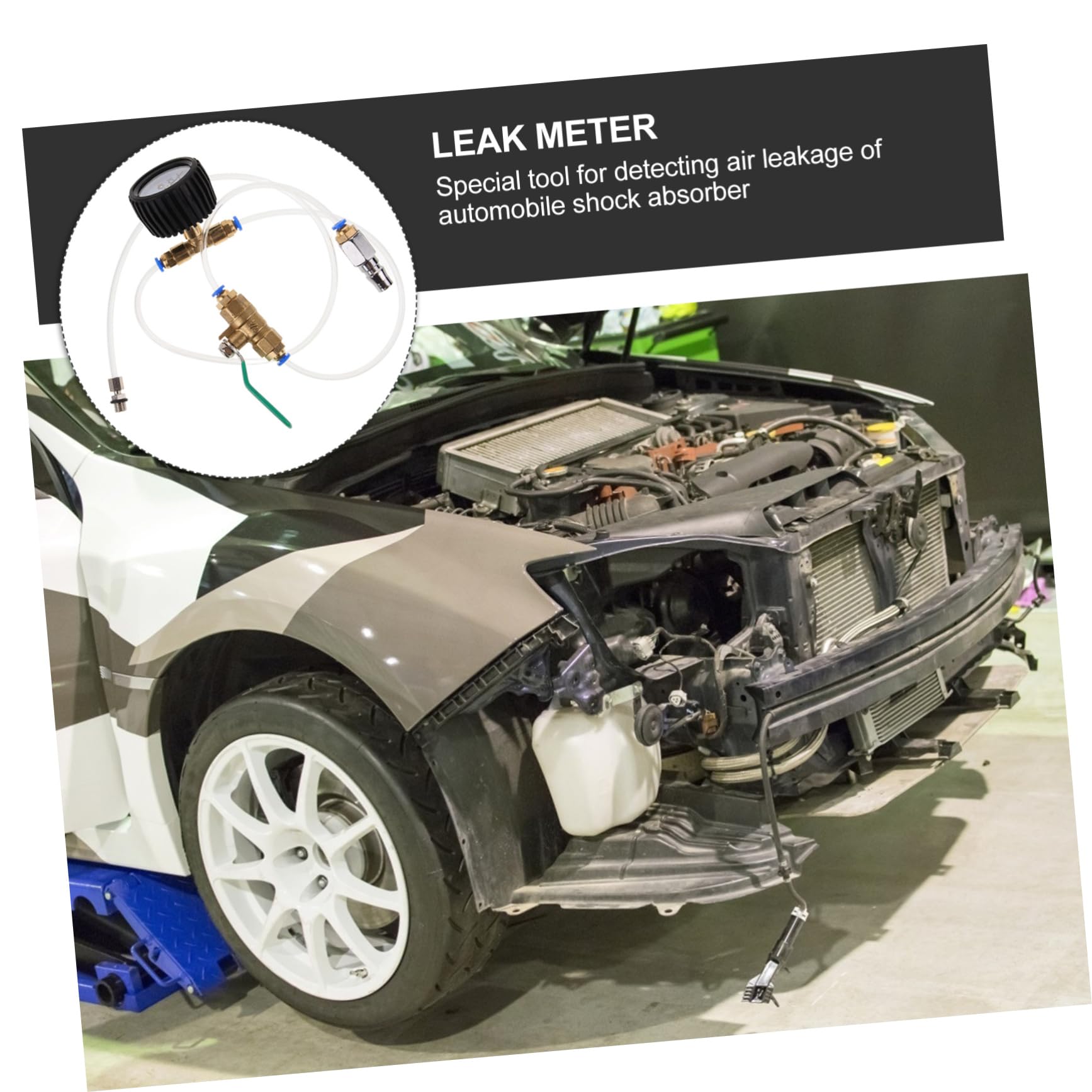 Luftschwingungsdämpfer Prüfgerät mit Leckprüfer Kunststoff und Kupfer Schnelles Messen für Autoreparatur und Stoßdämpfer Test im Fahrzeug