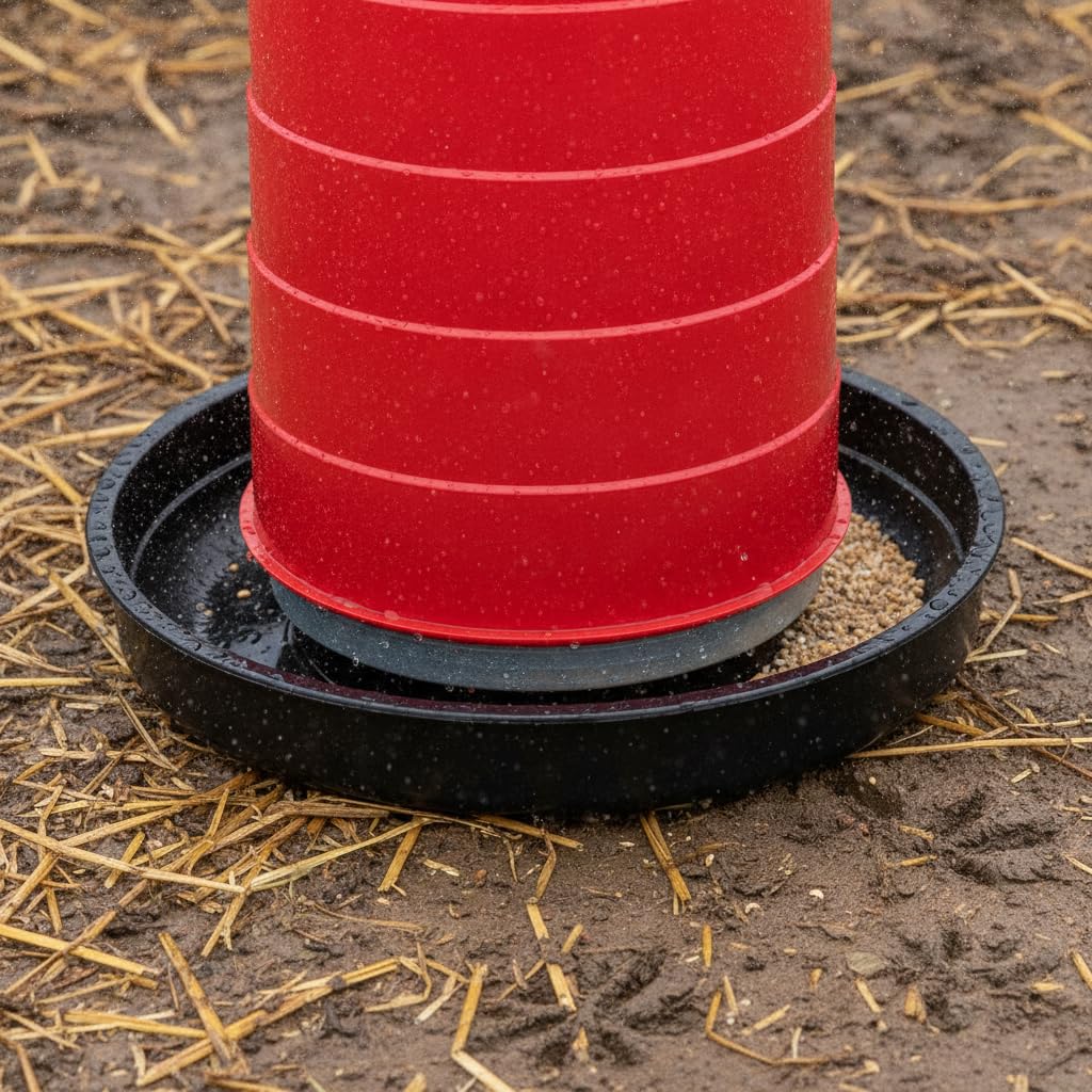 Mangiatoia per Pollame in Plastica | Plastica resistente - animali da cortile - trasporto mangime facile - per allevamento pollame - per allevatori - per esterno