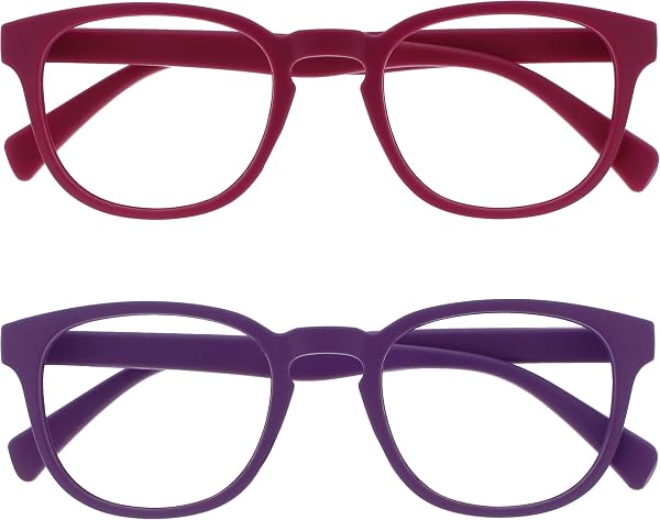OPULIZE Pop Gafas de Lectura Pack de 2 Redondas Violeta Mate - 1