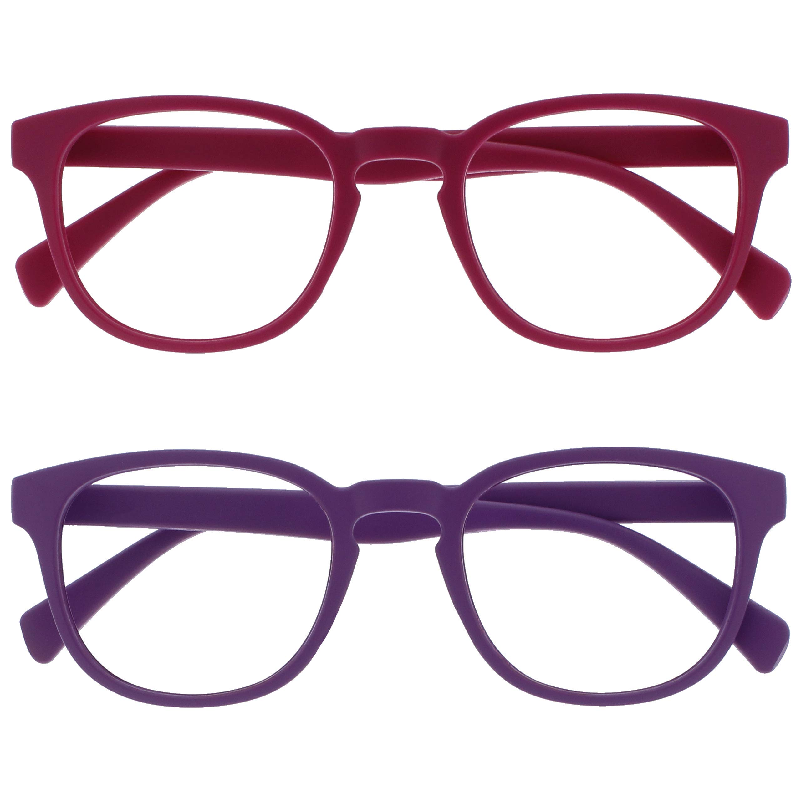 OPULIZE Pop Gafas de Lectura Pack de 2 Redondas Violeta Mate