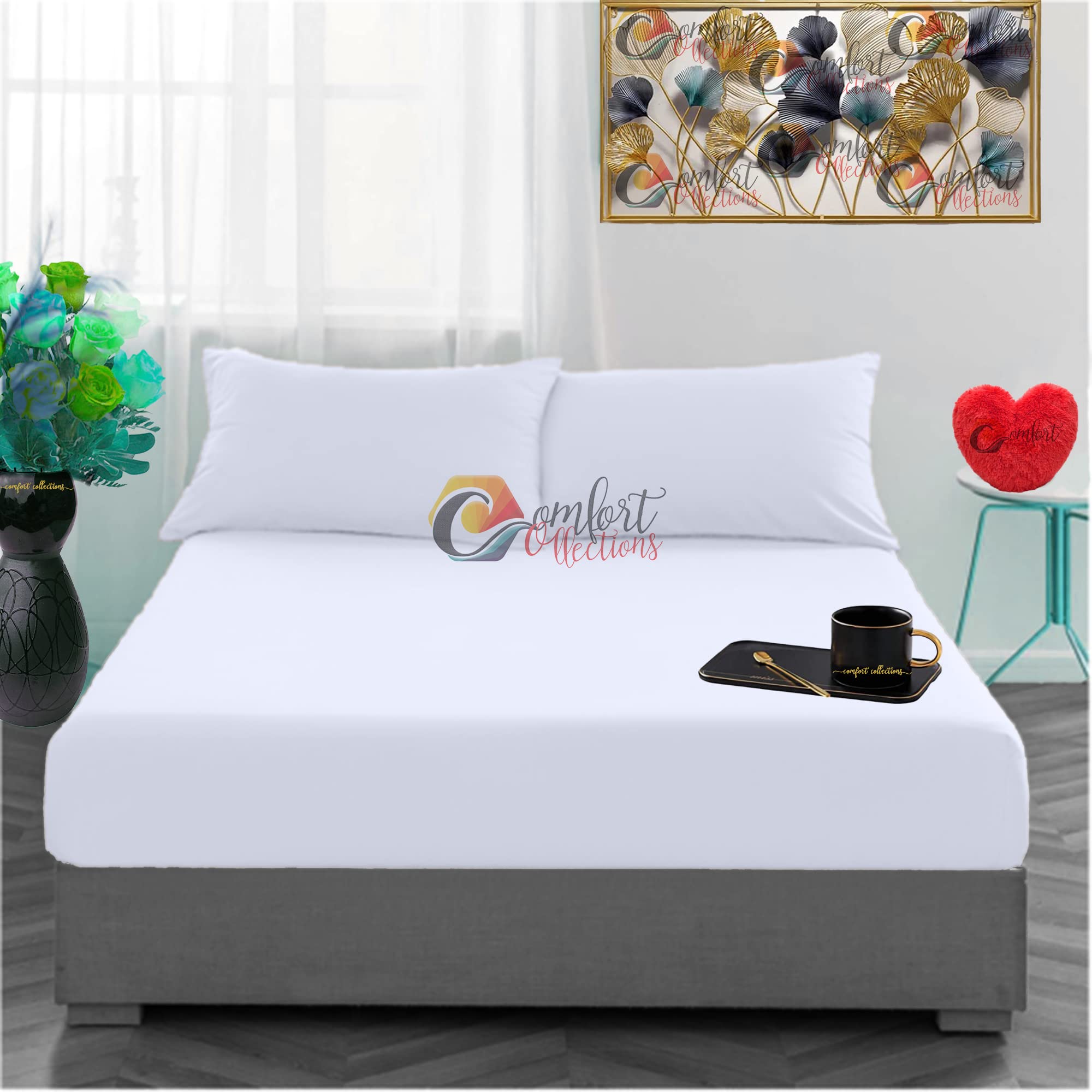 Flannelette 100% Brushed Cotton Pillowcase Cover Pair White 50cm x 75cm Approximate