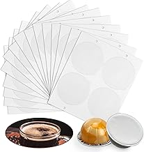 Pro Mael 100-Count Aluminum Foil Seals for Reusable VertuoLine Pods, Sealing Lids for DIY Refillable Nespresso VertuoLine Capsules (Works perfectly with Pro Mael Refillable Coffee Pod Kits)