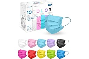 FriCARE We Color Face Mask Protective 4 Ply ASTM Level 3, Individually Wrapped 100PCS Respirator