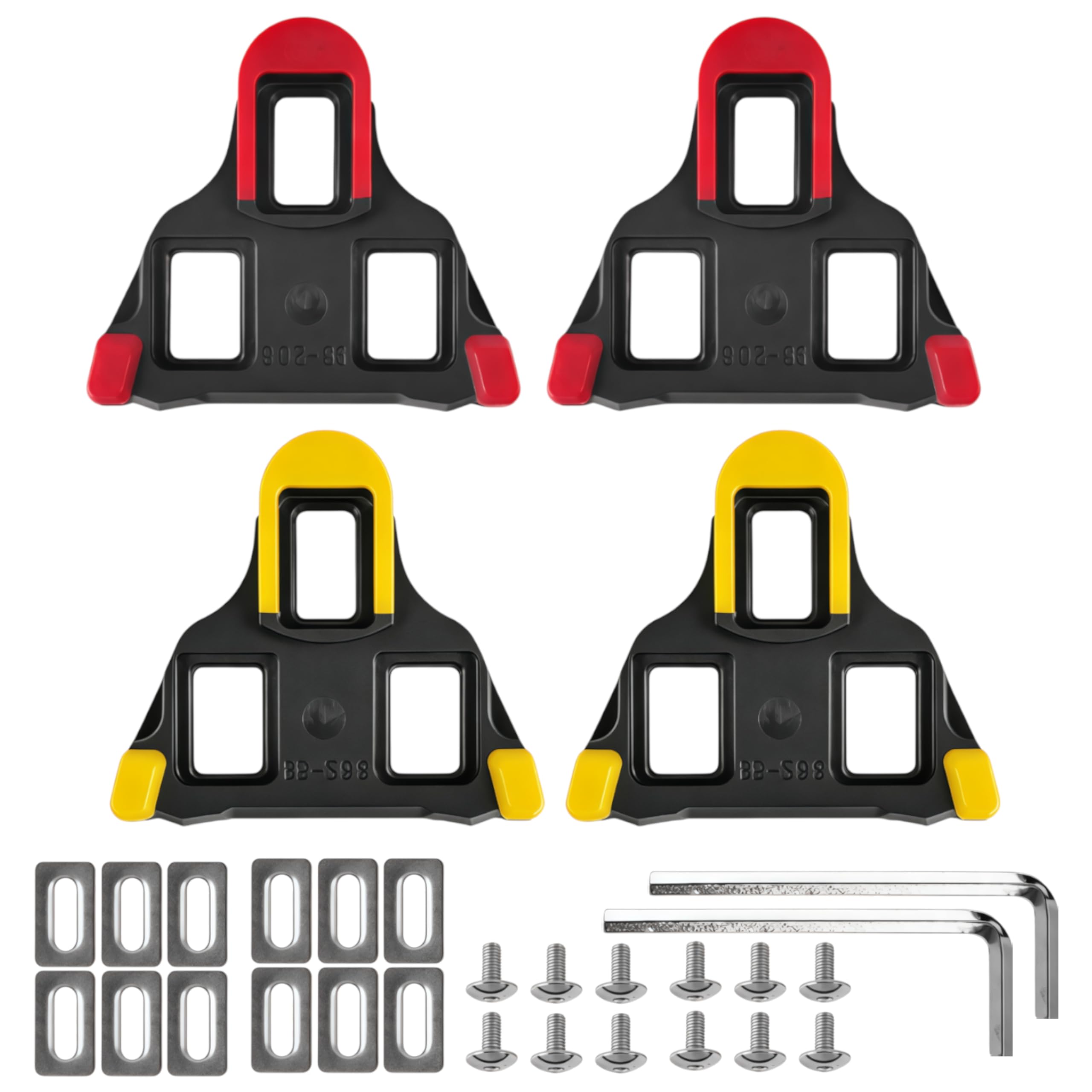 2 Pack Bike Cleats Compatible with Shimano SPD Pedals SM-SH10 SH11 SH12, Indoor Outdoor Peloton Spin Cycling Pedals Shoes Cleat, Road Bicycle Clips for 3-Hole Shoes, Titanium Steel Screws