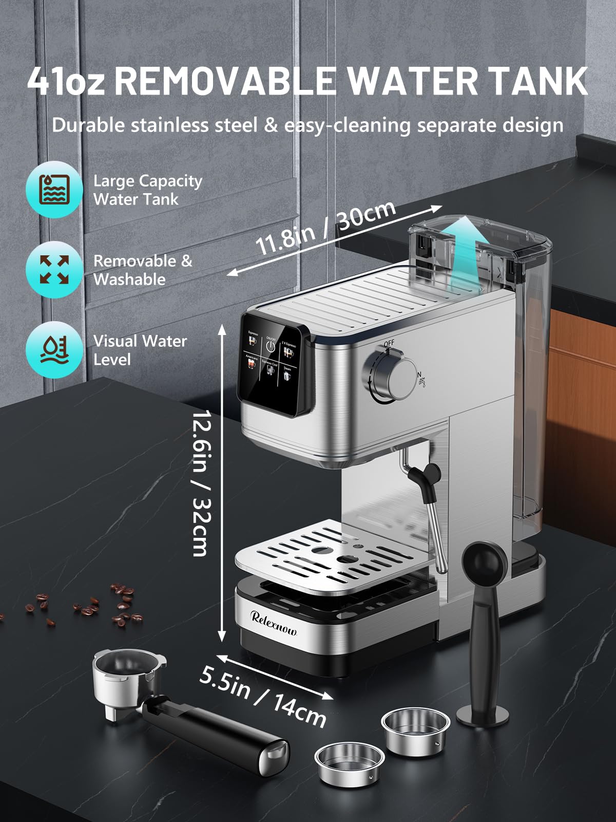 RELEXNOW Espresso Machine - Make Delicious Coffee! -7
