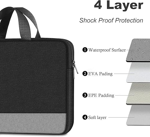 Miniatura 4 de Funda para computadora portátil, 15.6 pulgadas, funda de viaje para computadora portátil para hombres y mujeres, resistente al agua, delgada,