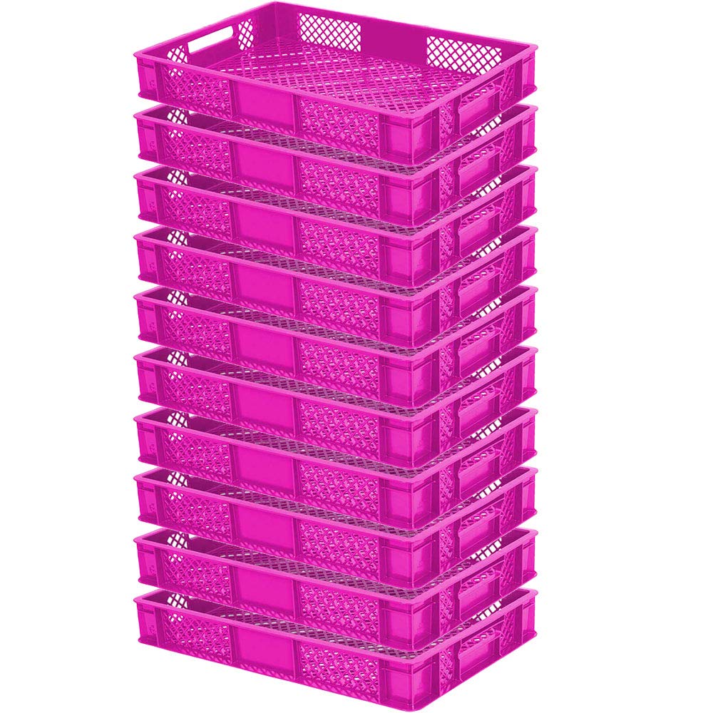 10 x cesta apilable durchbrochen, depósito/Euro: 600 x 400 x 90 mm, color violeta
