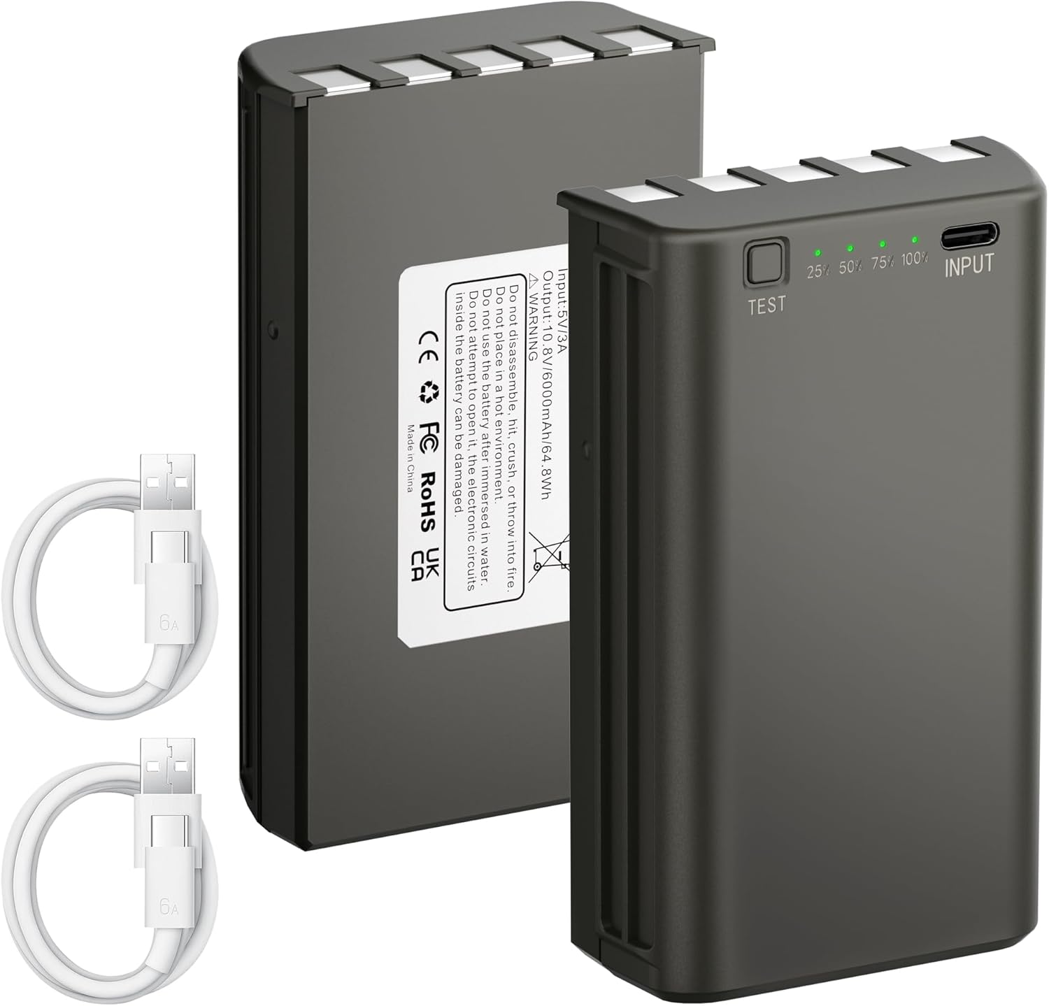 2-Pack Replacement Battery for Stealth Cam Cellular Trail Cameras - 6000mAh Ultimate Rechargeable Lithium Battery Cartridge Compatible with Flashback, Deceptor, Fusion MAX and Connect MAX Models