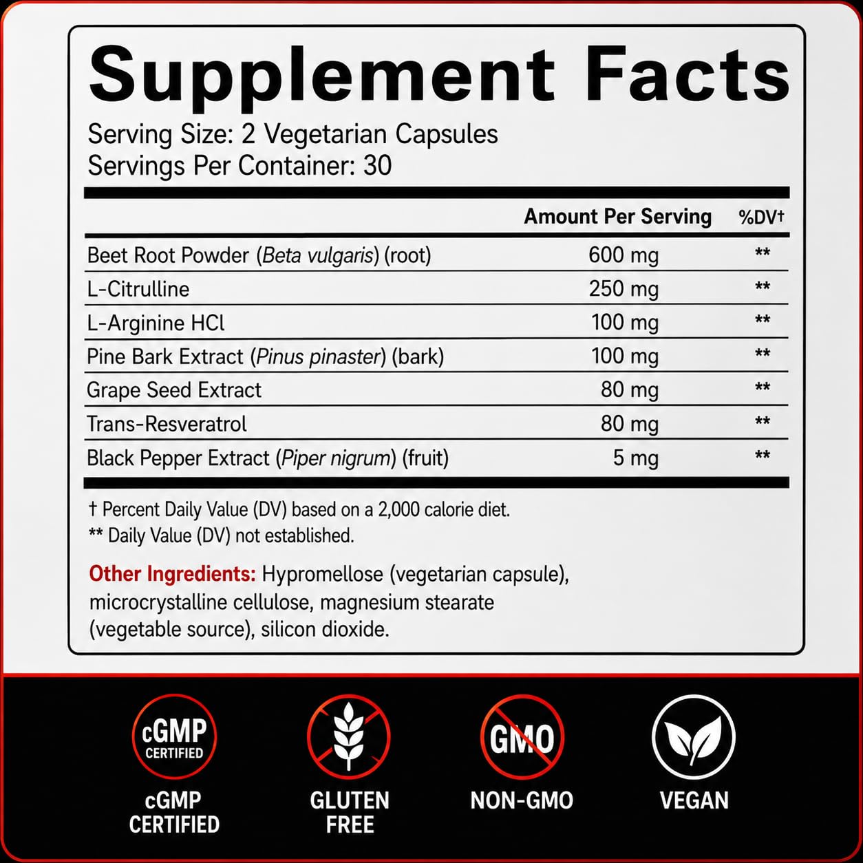 Nitric Oxide Supplement for Pump Support Beet Root & Citrulline, 60 Caps — Amazon image 8