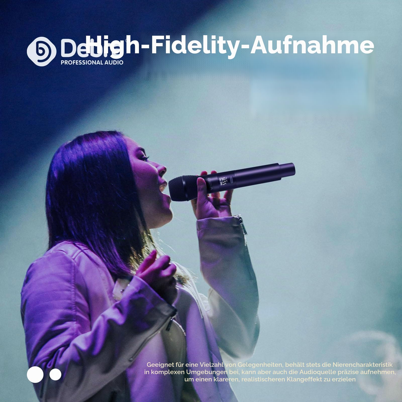 D Debra DU8008 Funkmikrofon-Set,UHF Drahtloses Mikrofon mit Schwanenhalsmikrofon,Plug-and-Play,Einstellbare Frequenz,80m Reichweite,Ideal für Karaoke,Konferenzen,Gesang und Bühnenvorführungen