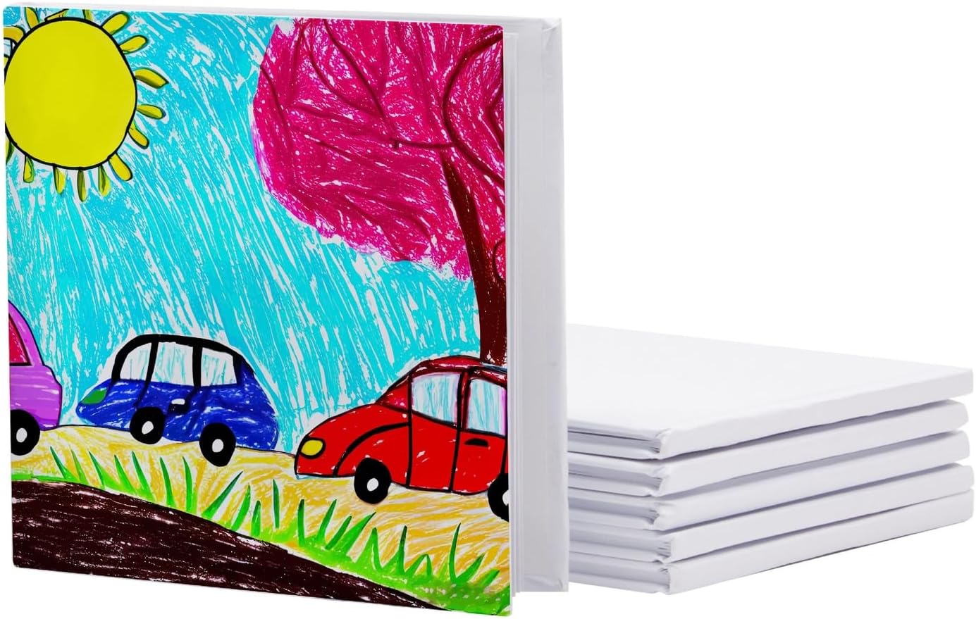 - Blank Books for Kids to Write Stories - 5.2 x 5.2 in White Hardcover, 6-Pack - Unlined Sketchbook Journal & Composition Notebook - Drawing Notebook for Kids - Create Your Own Book