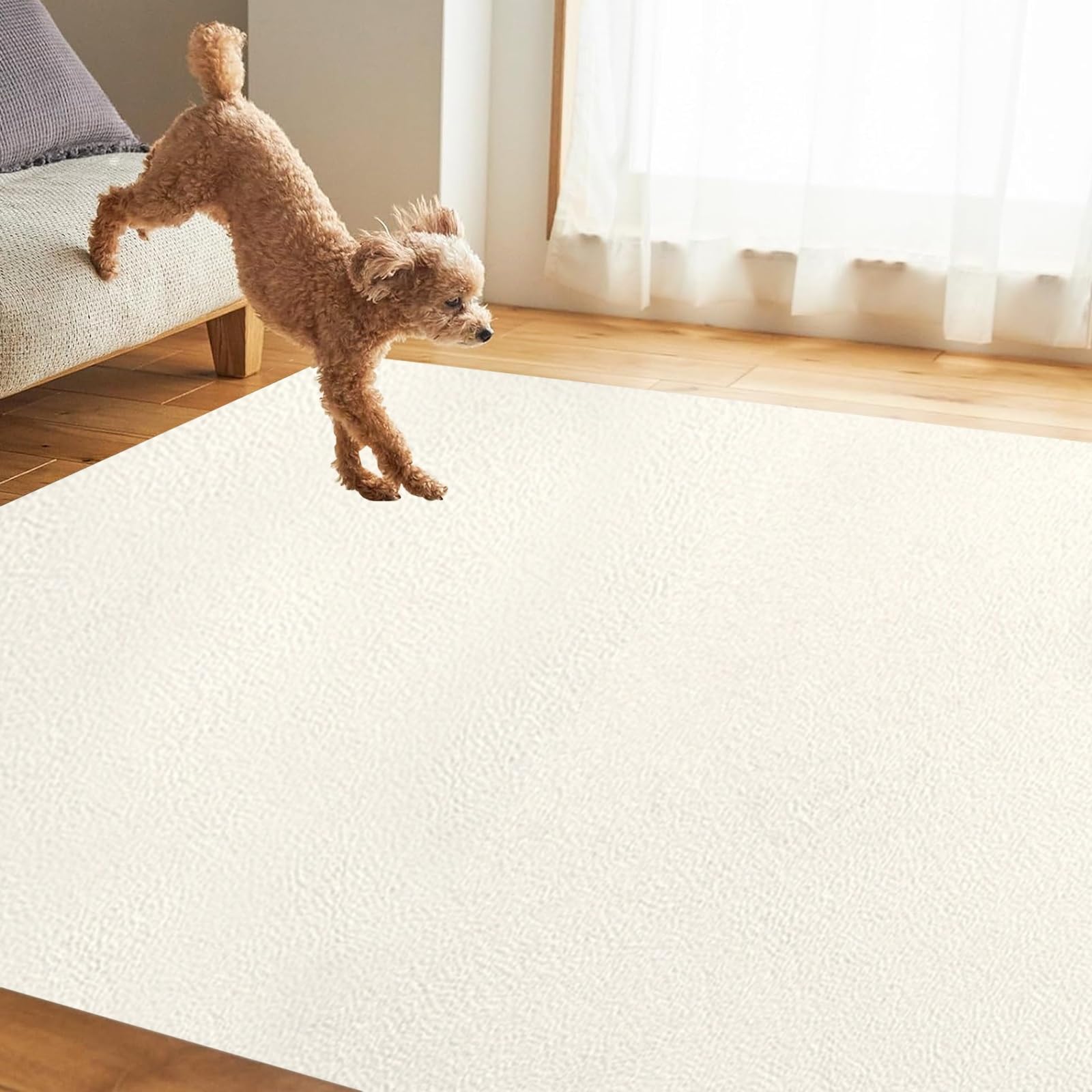Futtermatte Hund Groß Futtermatten Für Hunde, PVC Hundefutter Matte AntisRutsch, Napfunterlage Wasserfest Kein Geruch, Katze Hundenapf Unterlage, Leichtzusreinigen Futternapf Matte(White,140x200cm)