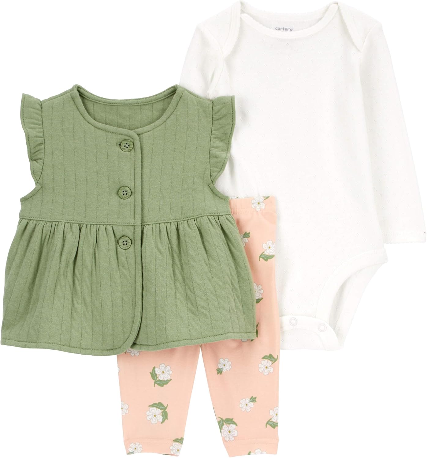 Carter's Baby Girls' 3 Piece Vest Little Jacket Set