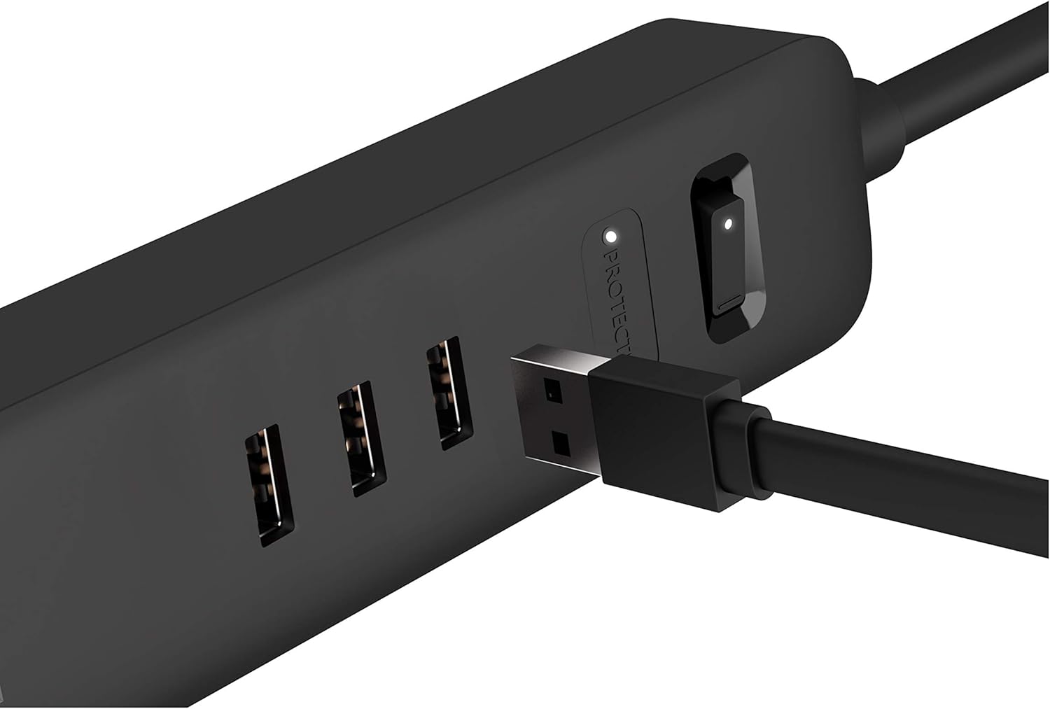 TP Quality 3 Outlet 3 Fast Charging USB Ports Switch Power Strip Surge Protector 4Ft Extension Cord with Flat Plug for Dorm Room Office Home Work iPhone iPad UL Listed Muti-Pack (Black)