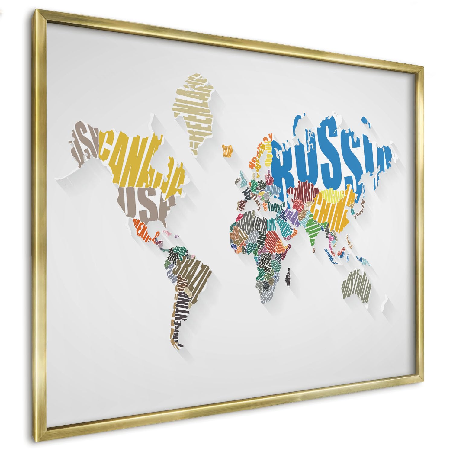 Bacheca Magnetica 80x60 cm | con Cornice Oro | Mappa A Colori | Montaggio Facile | Lavagna Memo per Casa | Organizzatore Parete Familiare | Per Appunti, Messaggi e Appuntamenti