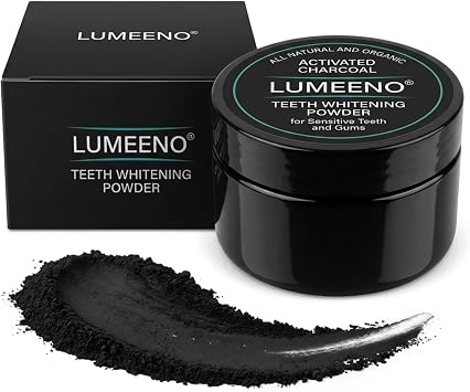Lumeeno All Natural Organic Activated Charcoal Teeth Whitening for Sensitive Tooth and Gum - Whiten, Clean and Detoxify - Vegan - No Chemicals - Zero Bleach Whitener Enough for 150+ Uses