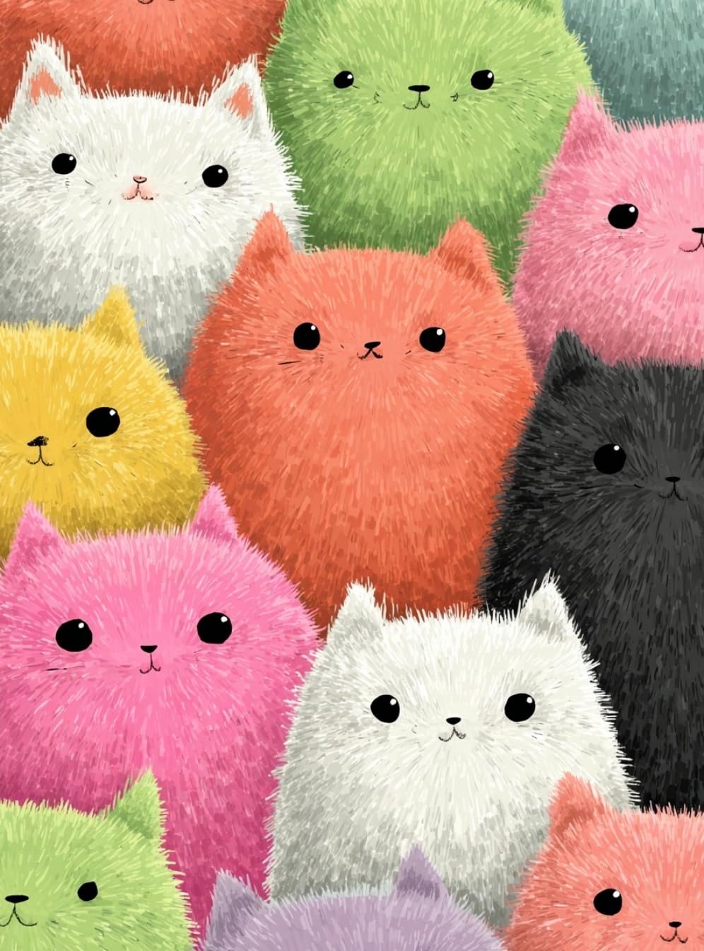 WANGWANGMIAO Paint by Numbers for Adults -Colorful Cute Cats-Painting by Numbers for Kids,Oil Number Painting Kits for Home Wall Decor，20x16inch，with Frame