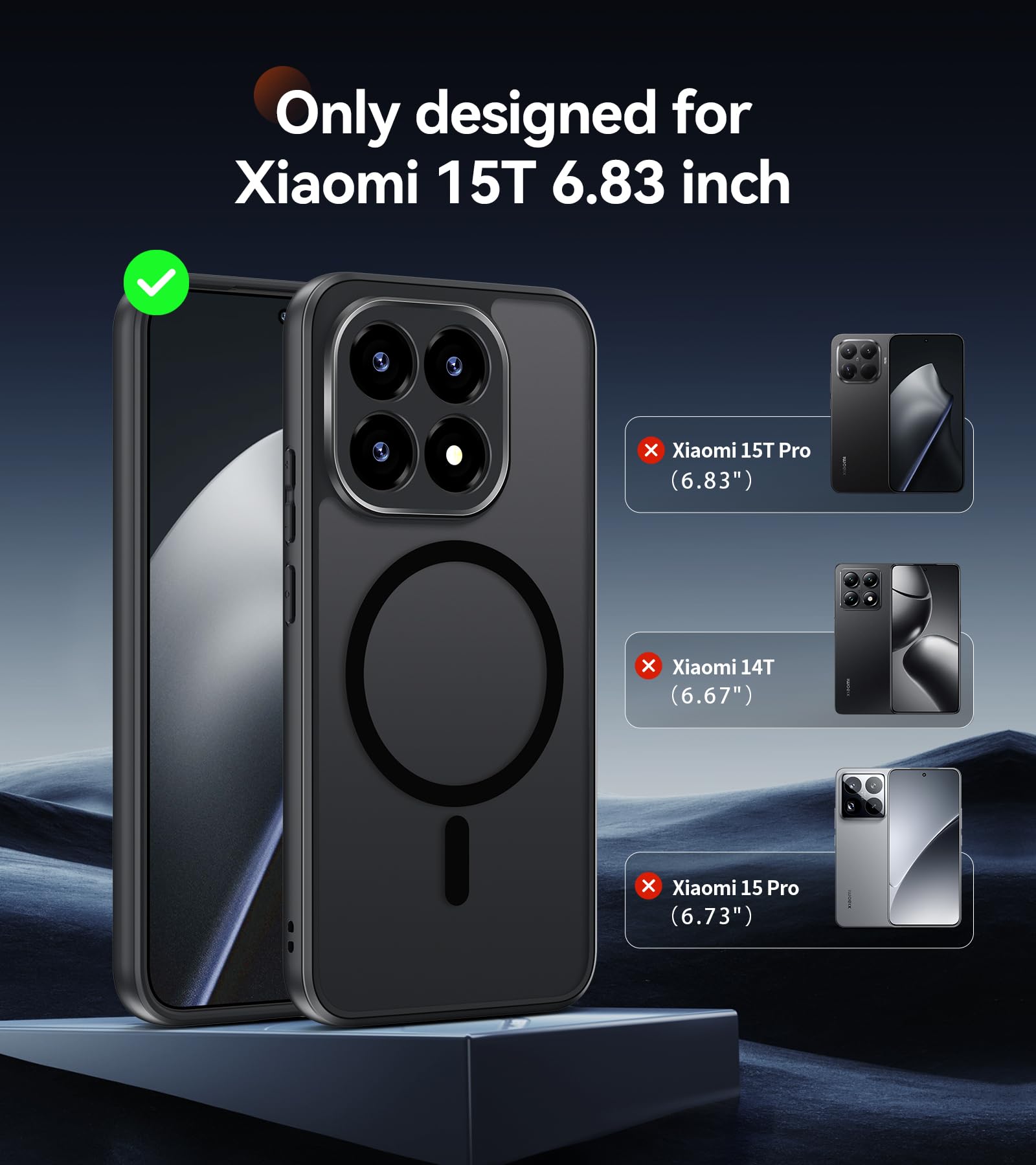 Coque Magnétique Transparente Pour Xiaomi 15T Pro 5G - Compatible MagSafe - Avec 2 Verres Trempés - Antichoc & Anti-Jaune