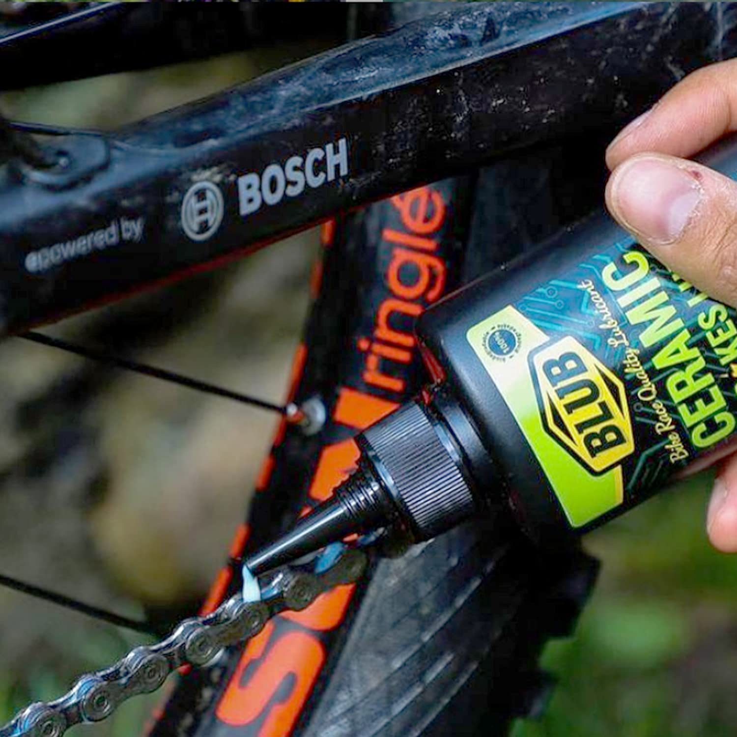 BLUB E-Bike Kettenschmiermittel 120 ml, MTB Kettenfett, Fahrraddichtmittel, Fahrradkettenöl, MTB Fett, Elektrofahrradschmiermittel, Grün