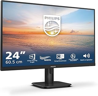 Philips 24E1N1200A – 24 Inch Full HD Monitor, 120 Hz, Adaptive Sync., Speakers (1920×1080, 1x D-Sub, 1x HDMI 1.4, 1x Displ…