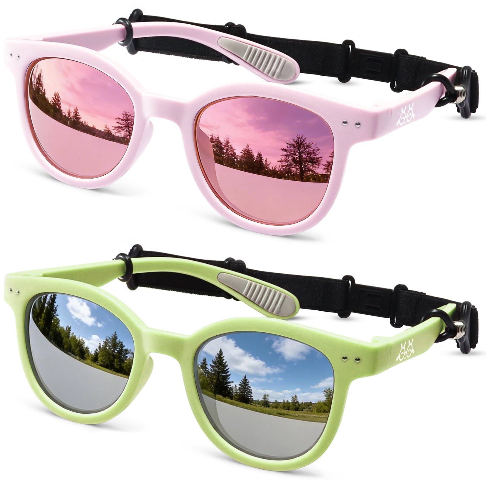Toddler Kids Sunglasses for Boys Girls Age 2-12 Polarized UV400 with Strap