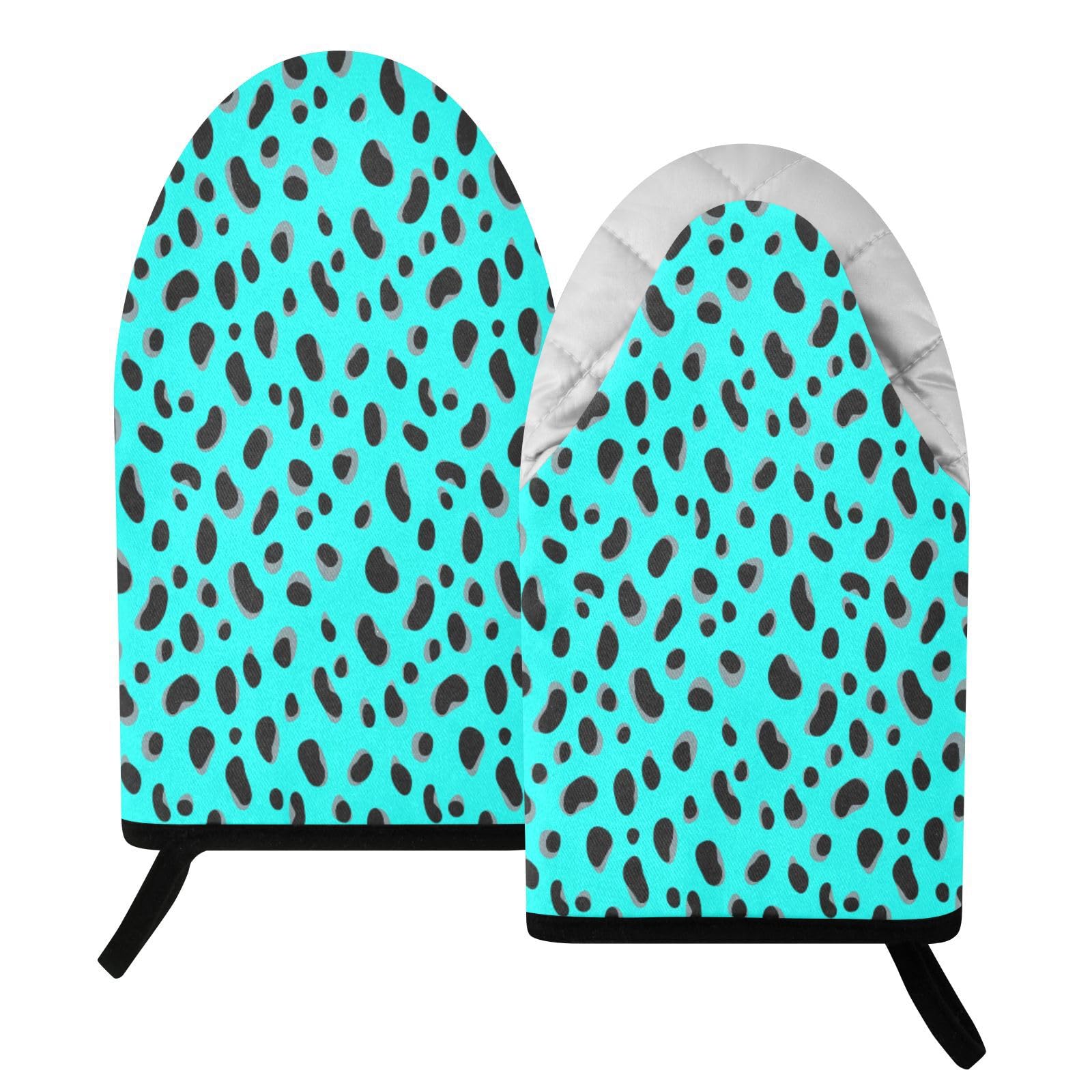 BURSTDDY Leopard Print Oven Mitt,Heat Resistant Kitchen Mitts for Cooking