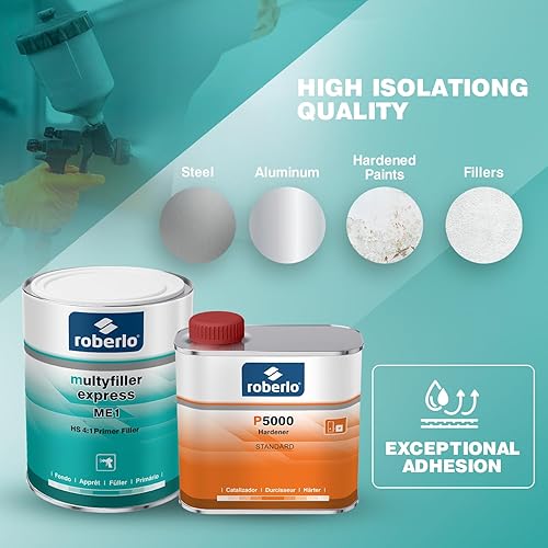 Miniatura 13 de Multyfiller Express - Relleno de imprimación acrílica gris claro para reparación de automóviles, secado rápido, se adhiere al relleno