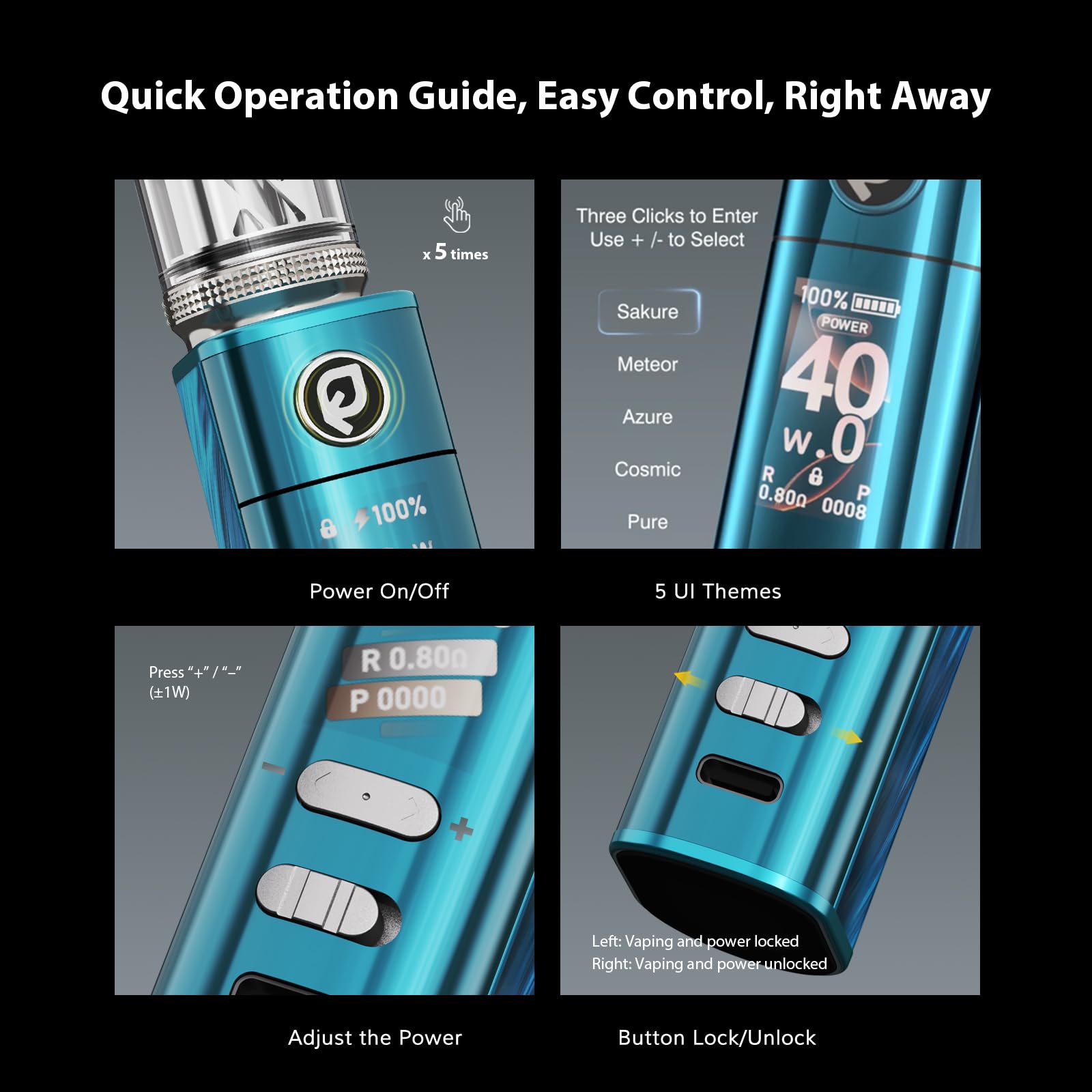 Eleaf iStick X40 + GTL X Tank Kit 3000mAh 40W vape mit austauschbarem Akku nikotinfrei Schwarz