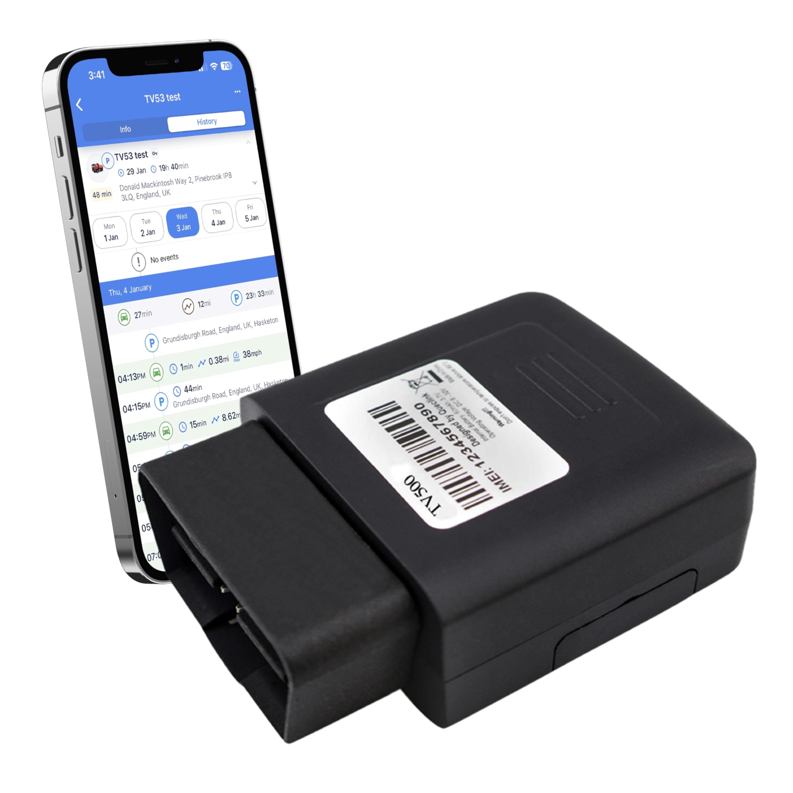 Truview TV500 OBD II, 2G/4G GPS Tracker with Global SIM - Real-Time & Reliable Vehicle Tracking Device for Cars, Vans & Fleets - Plug & Play, Mobile App, 24/7 Support - No Contract Required