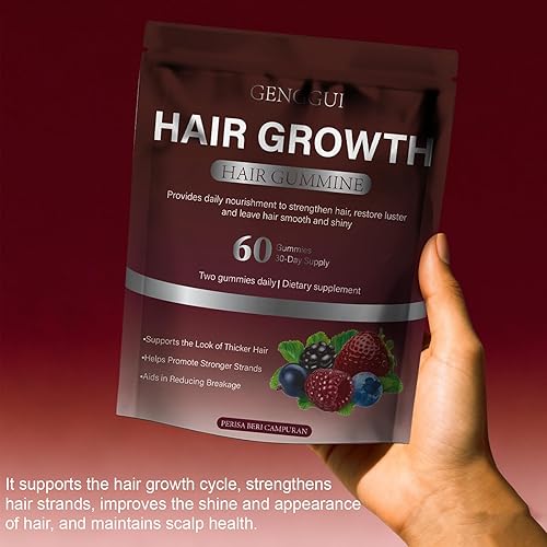 Miniatura 6 de Gomitas para el crecimiento del cabello para mujeres, vitaminas para el cabello con biotina y sílice para un crecimiento más rápido, suplemento