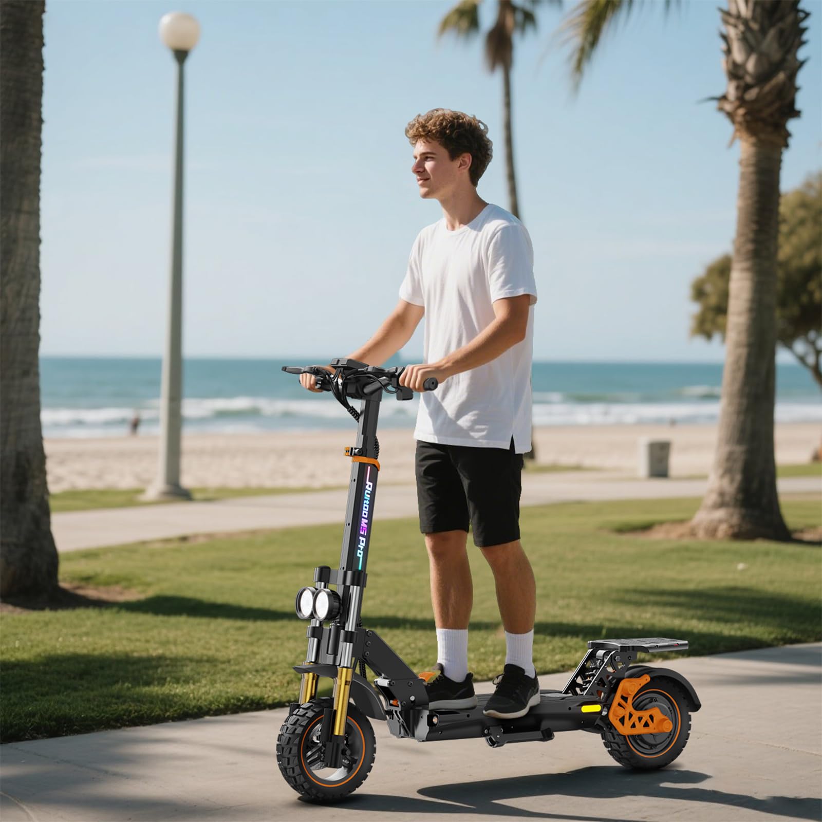 Trottinette Électrique, Adulte Trottinette Pliable, Batterie 48v 20.8Ah, Autonomie Max 70-80KM, Pneus Tout-Terrain 11 Pouces, 3 Modes De Vitesse, Écran Intelligent