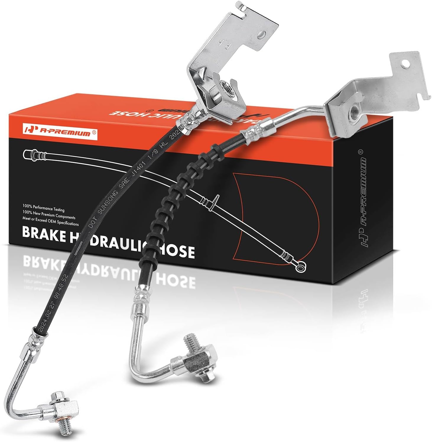 A-Premium Rear Driver and Passenger Side Brake Hydraulic Hose Compatible with Select Buick and Pontiac Models - Rendezvous 2002-2007, Aztek 2001-2005 - Replace# 10445422, 10335939(Pack of 2)