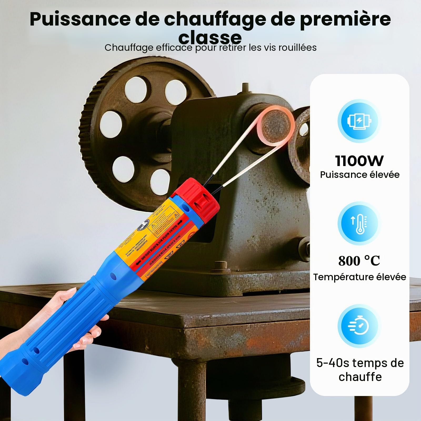 Kit de chauffage magnétique à induction 1100 W pour enlever les boulons à induction avec 8 bobines