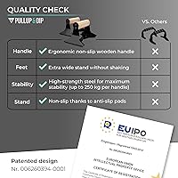 Vista 4 de PULLUP & DIP Parallettes - Mangos para Flexiones con Mangos Ergonómicos de Madera y Acero de Alta Resistencia - Barras Parallettes Antideslizantes