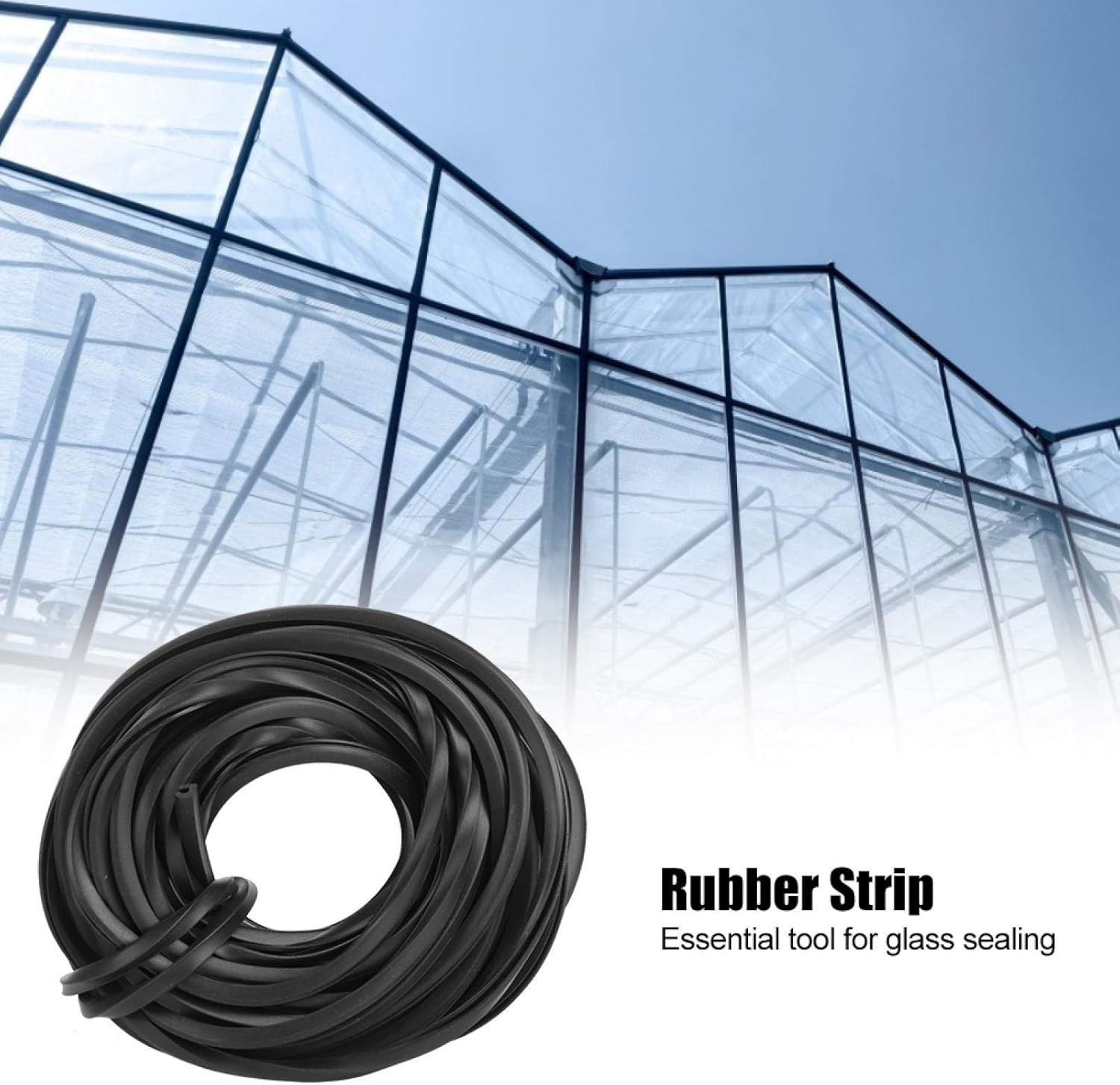 Black Greenhouse Glazing Seal, Rollin Eden Greenhouse Rubber Strip