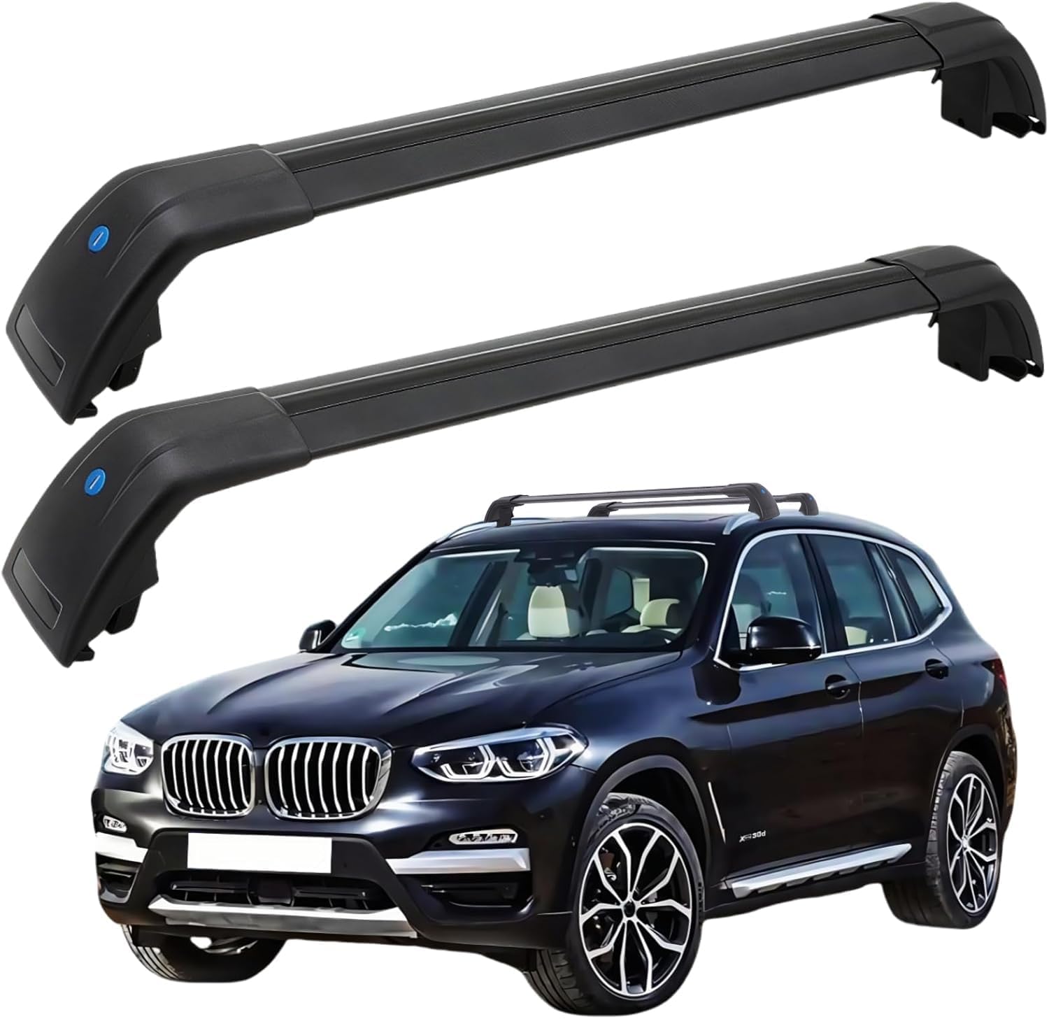 Roof Rack Cross Bars 300lb Compatible with BMW X3 F25 2010-2017, with Raised Side Rails,…
