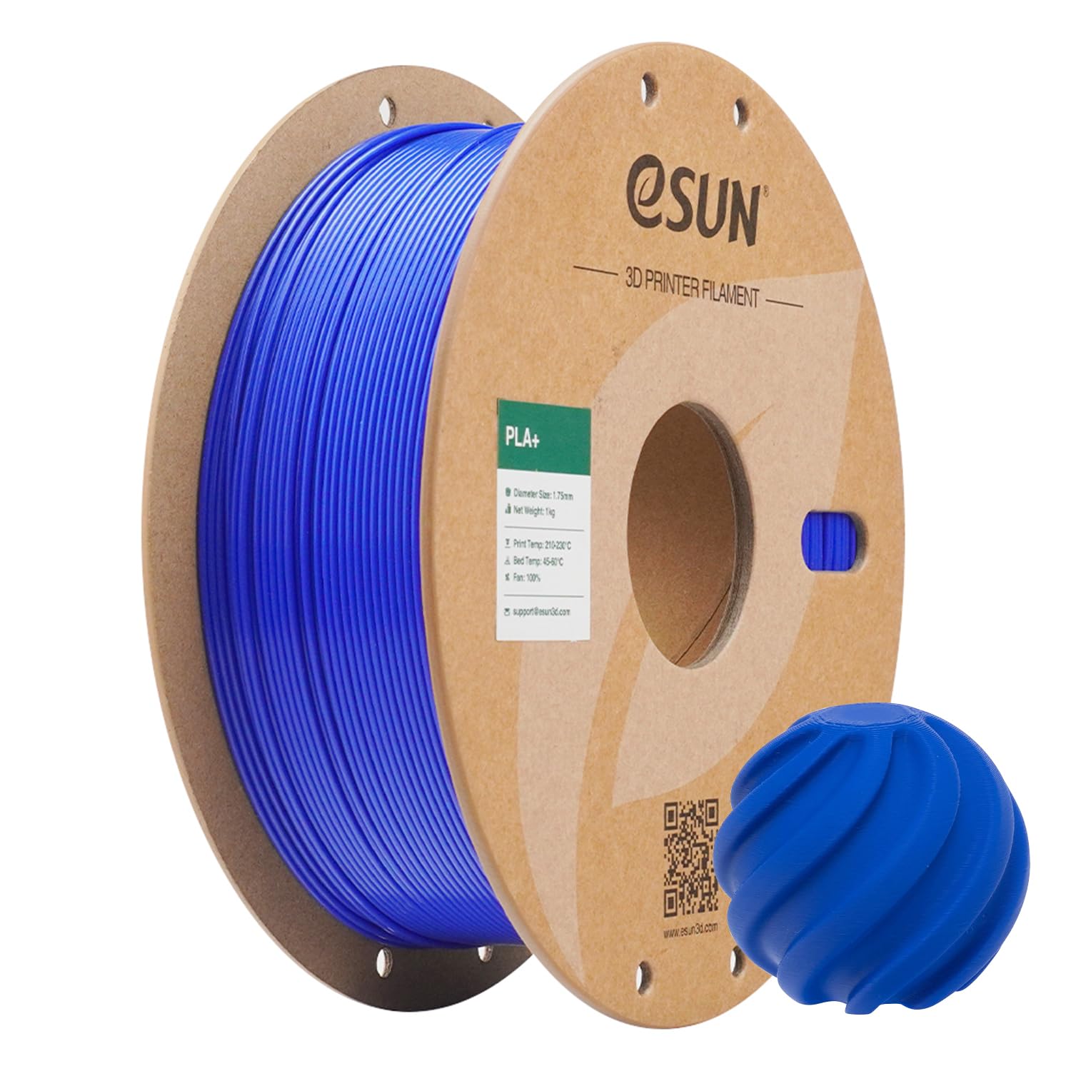 eSUN PLA+ Filament 3D Printer Filament PLA Plus 1KG RGB Blue | PLA Plus 1.75mm, Dimensional Accuracy +/- 0.03mm, 1KG Spool (2.2 LBS) 3D Printing Filament for 3D Printers