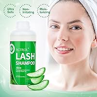 Vista 6 de Limpiador de extensiones de pestañas Aloe 1L Natural Lash Extension Shampoo Professional Eyelid Foaming Cleanser Parabenos & Sulfate Free