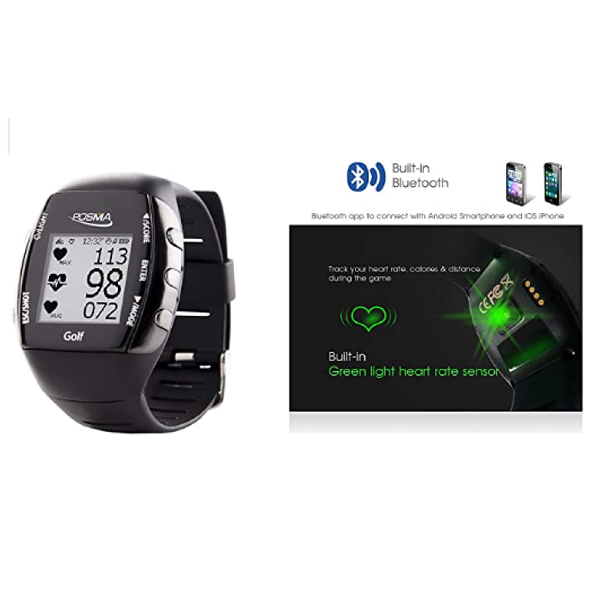 Amazon | Posma GM2-2020 GPS Golf Watch Range Finder + HR +